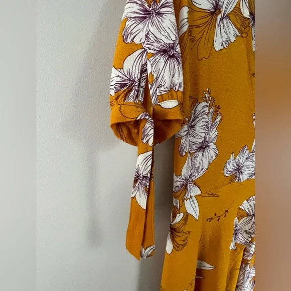 AX Paris Yellow Wrap Dress - Picture 4 of 9